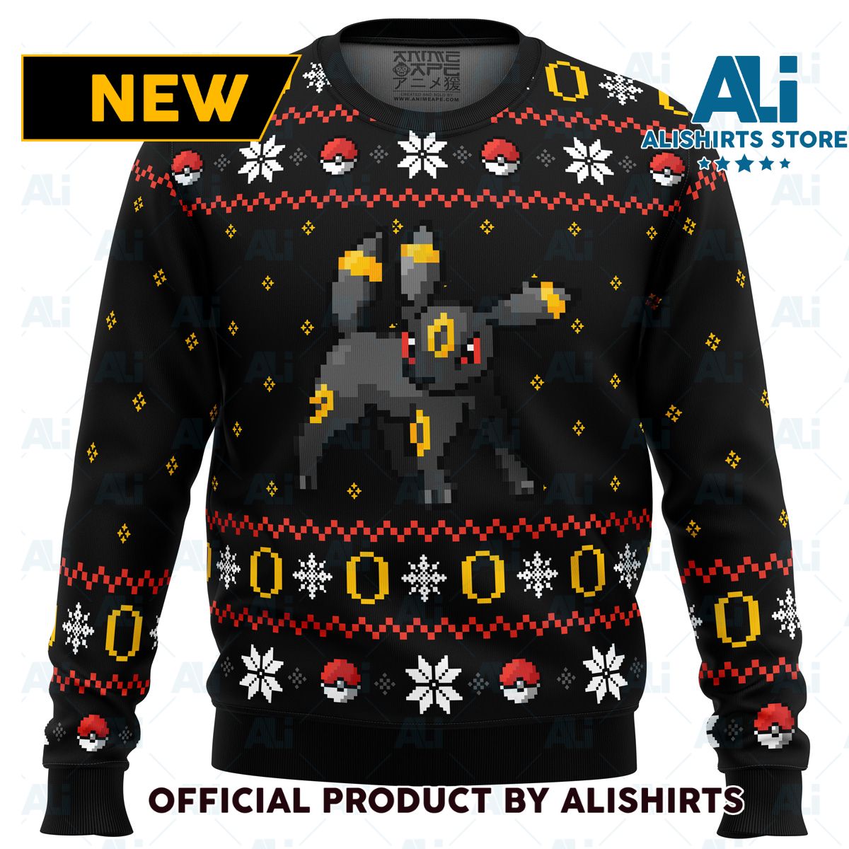 Pokemon Ring of Umbreon Ugly Christmas Sweater