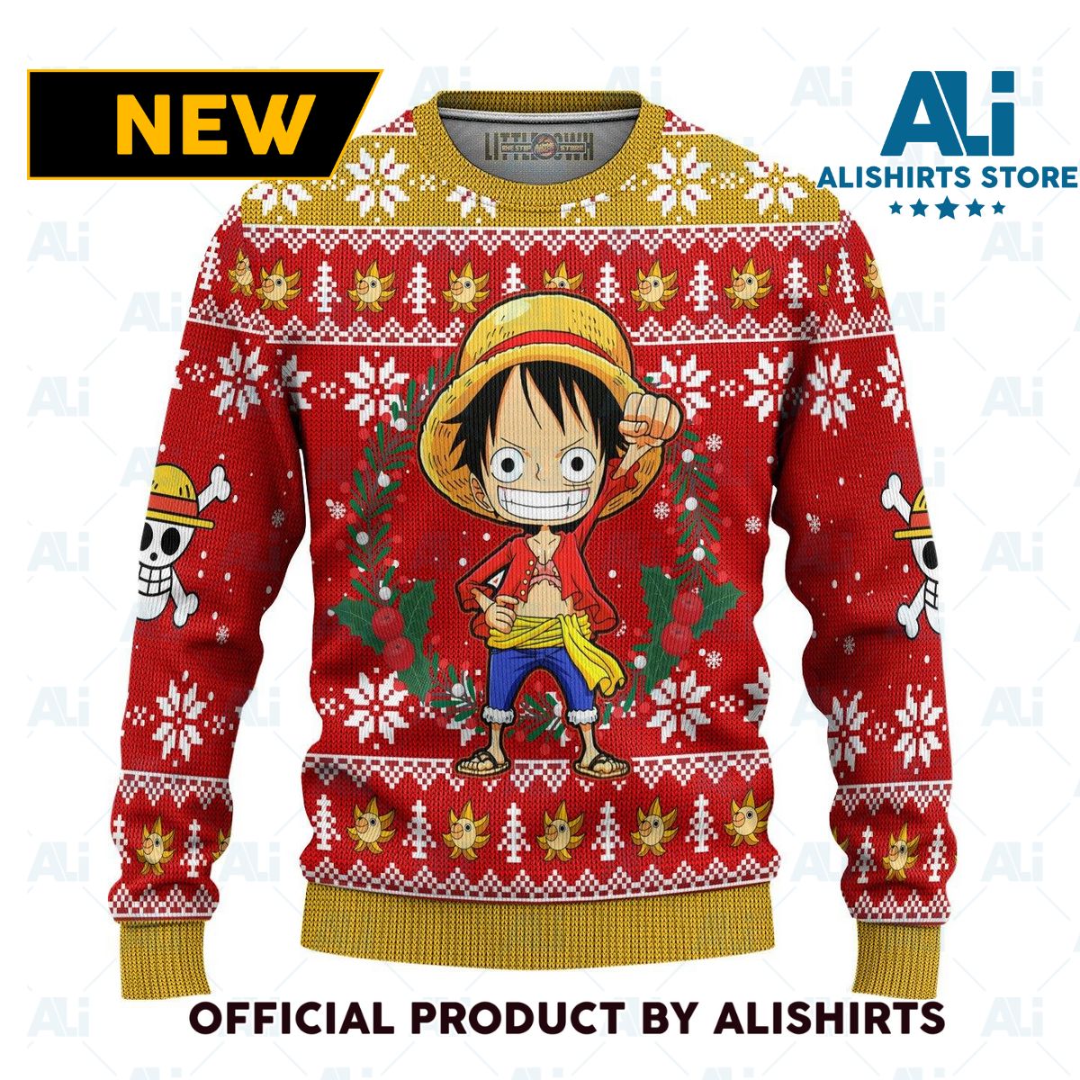 Monkey D Luffy One Piece Anime Ugly Christmas Sweater