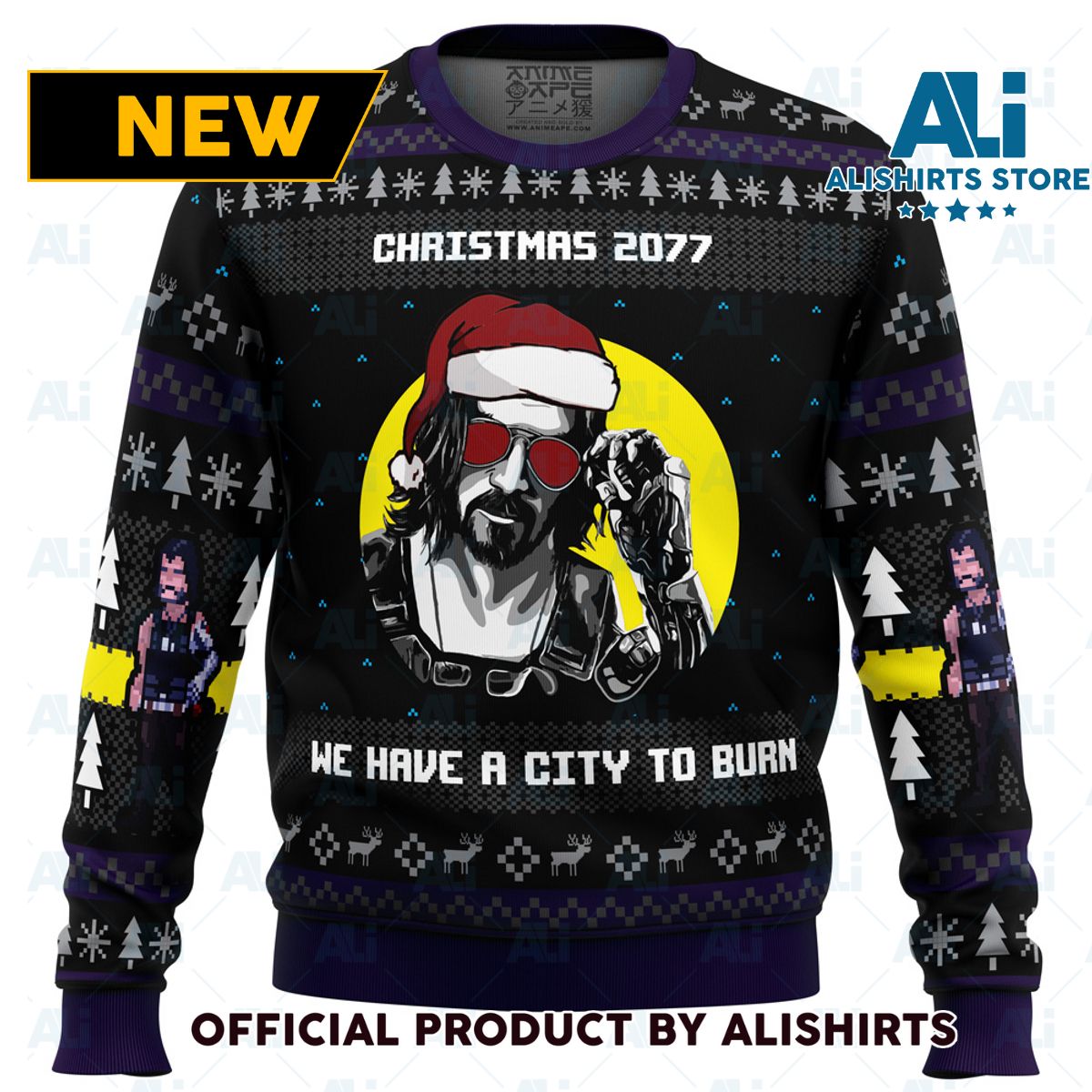 Christmas Cyberpunk 2077 Ugly Christmas Sweater