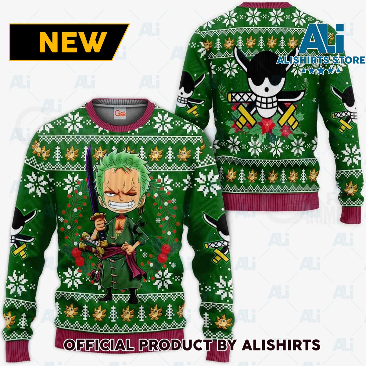 Zoro Ugly Christmas Sweater One Piece Anime