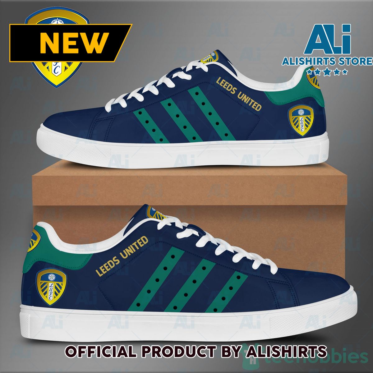 Leeds United F.C Adidas Stan Smith Low Top Skate Shoes
