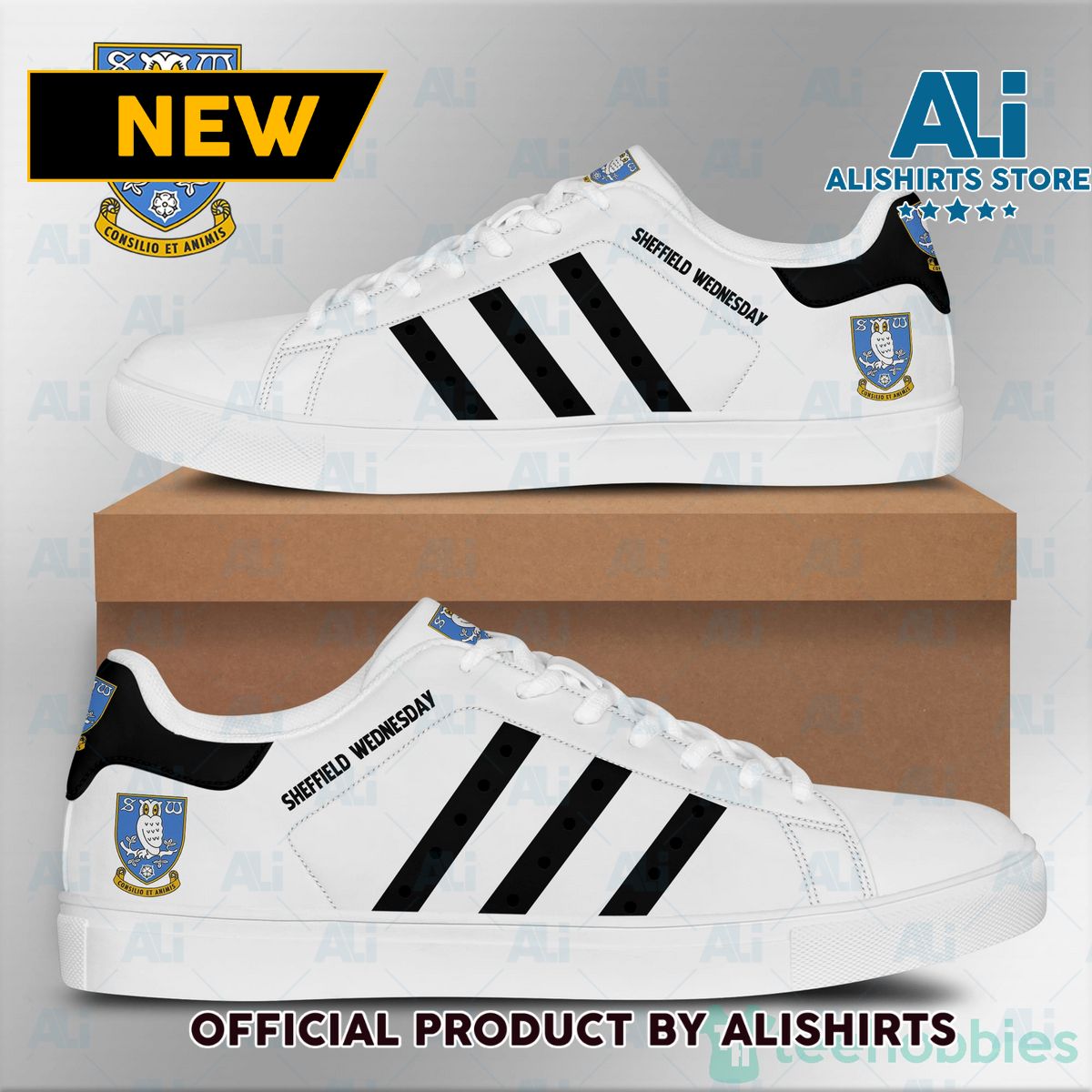 Sheffield Wednesday White Adidas Stan Smith Low Top Skate Shoes