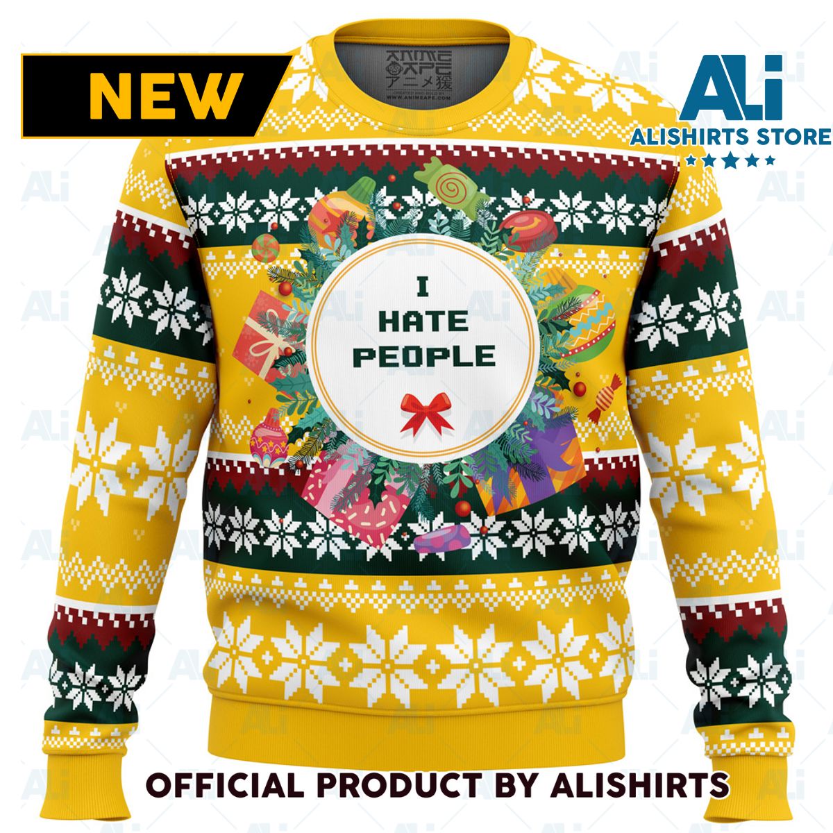 I Hate People Parody Ugly Christmas Sweater