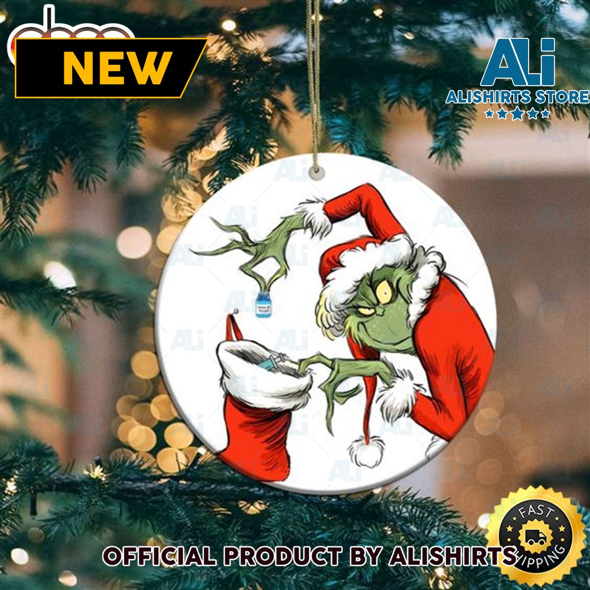 Vaccine Meaning Gift Grinch Christmas Grinch Tree Ornament