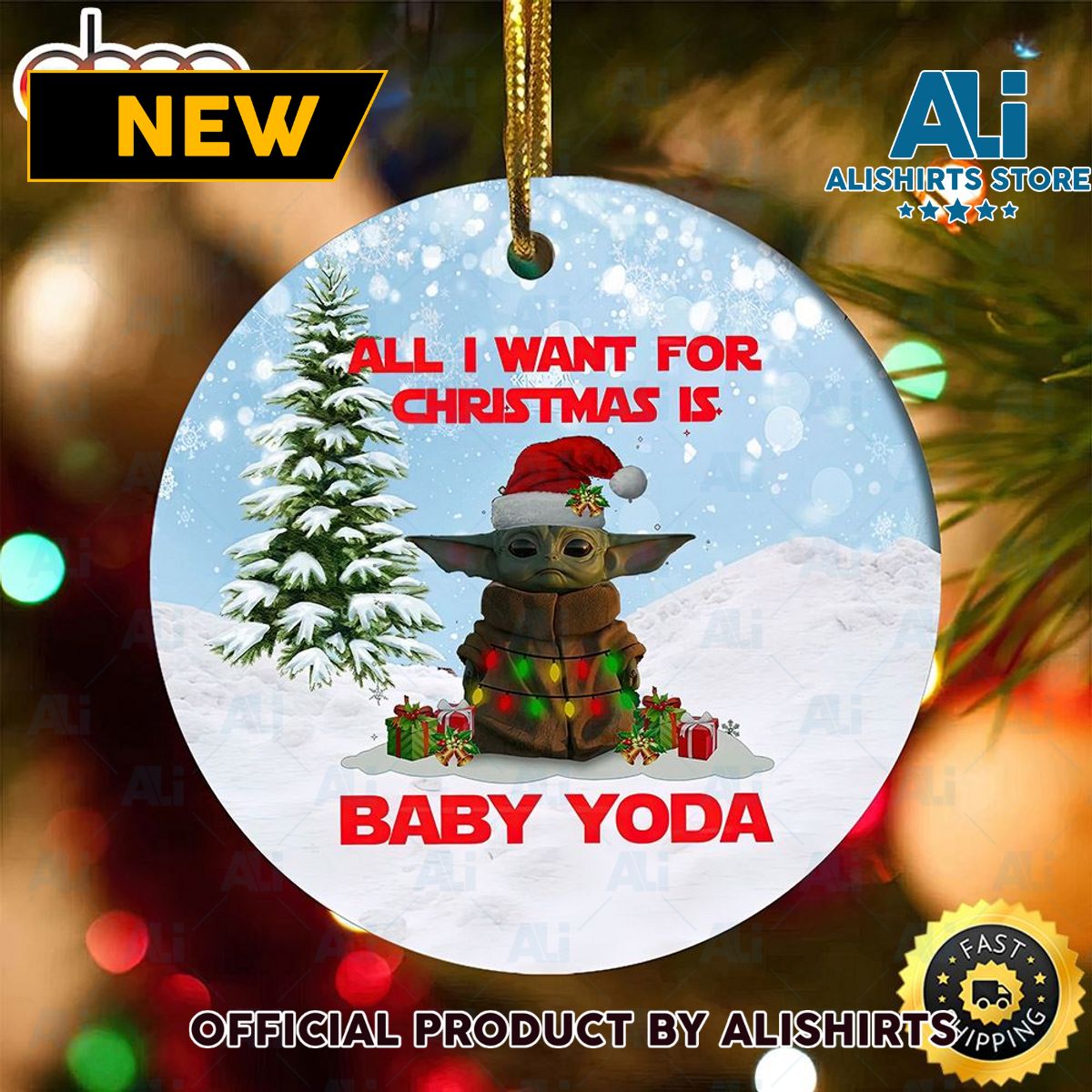 All I Want For Is Baby Yoda Hallmark Nfl Ornaments 2022