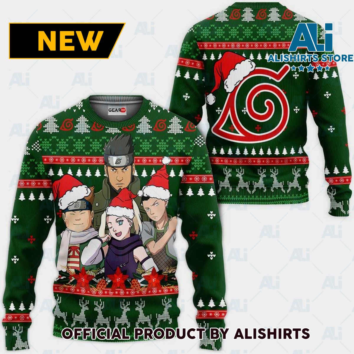 Konoha Team0 Ugly Christmas Sweater Custom Nrt Anime