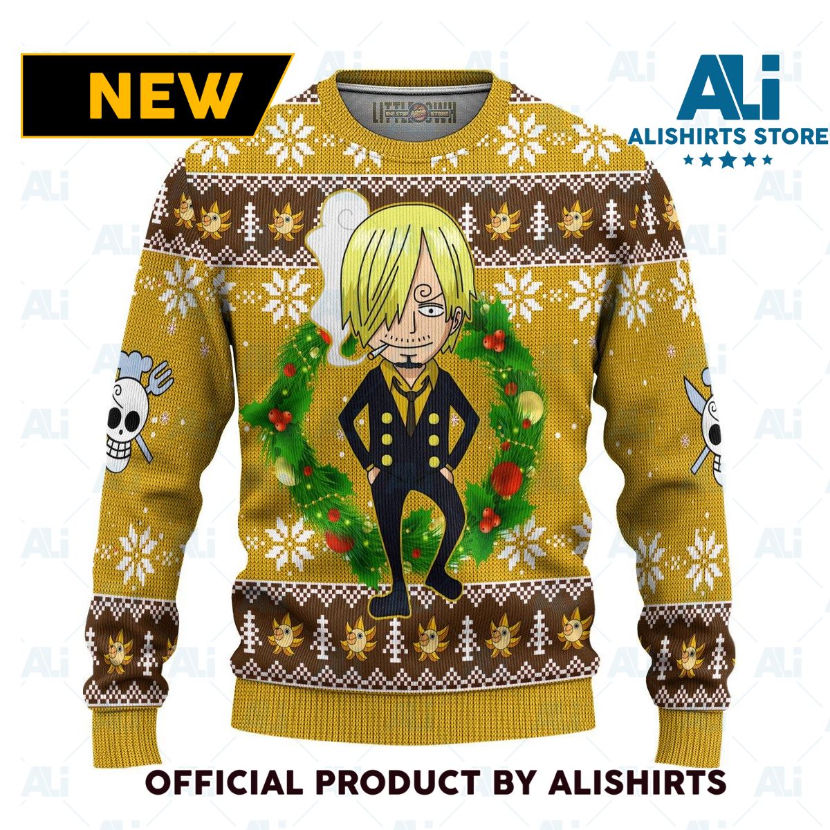 Sanji One Piece Anime Ugly Christmas Sweater