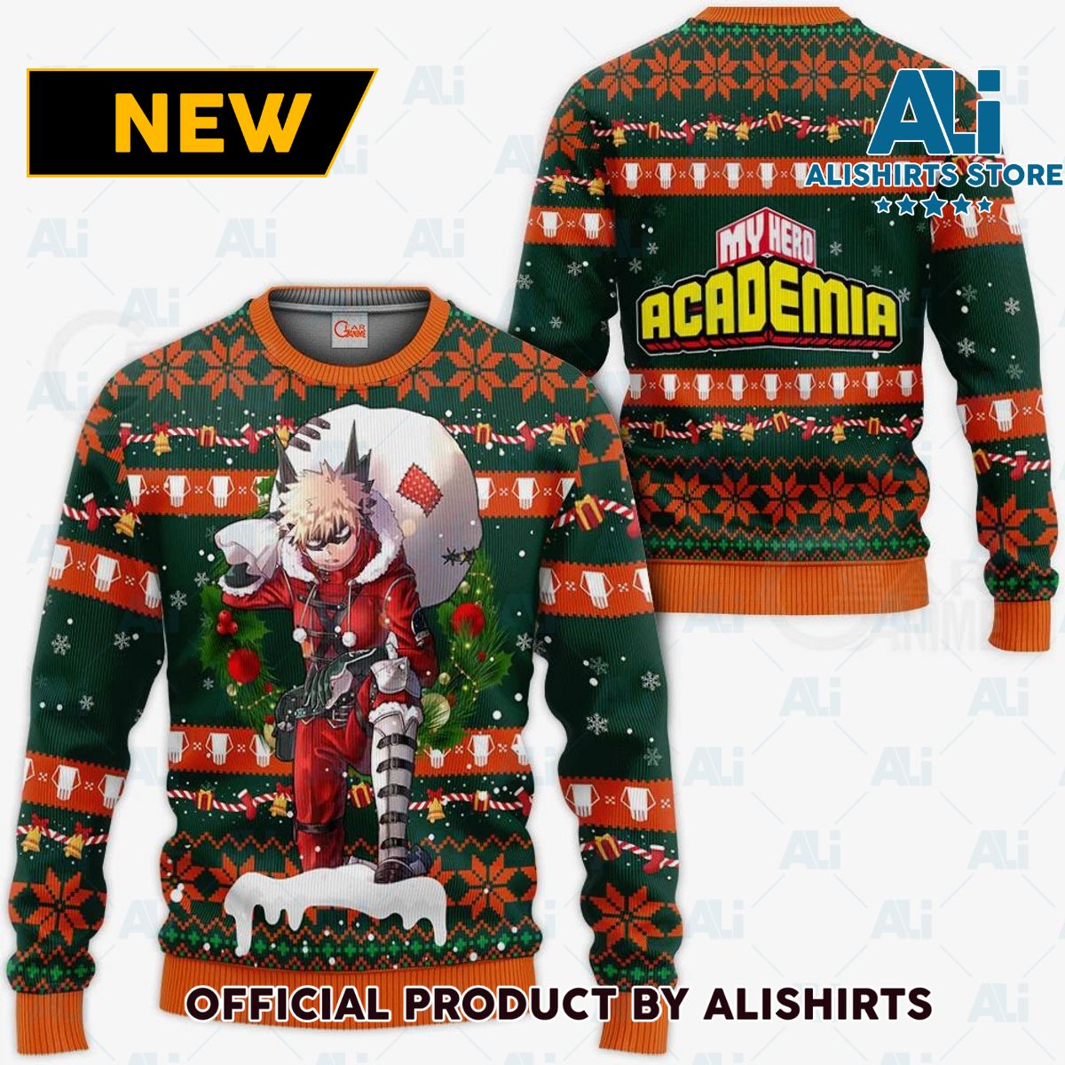 Katsuki Bakugo Ugly Christmas Sweater MHA Anime