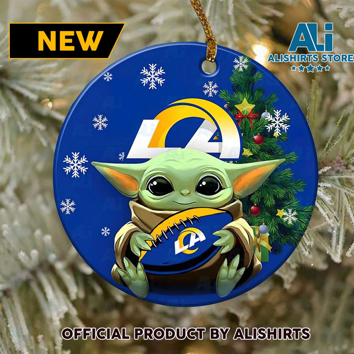 Los Angeles Rams Baby Yoda NFL Football Ornaments 2022