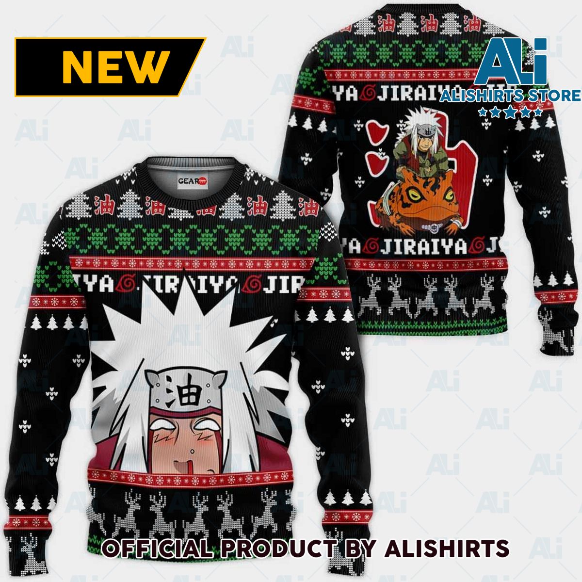 Jiraiya Pervy Sage Ugly Christmas Sweater Custom Nrt Anime