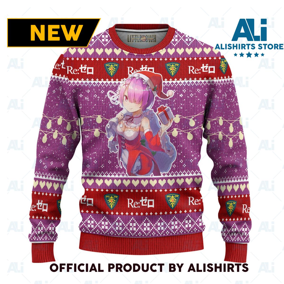 Ram Anime Ugly Christmas Sweater Custom Re Zero