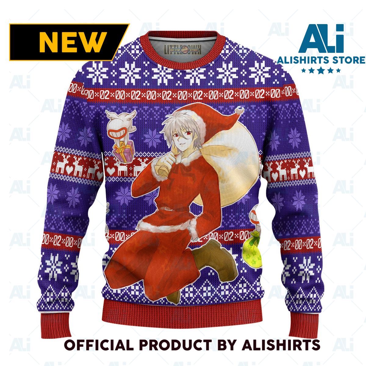 Kaworu Nagisa Anime Ugly Christmas Sweater Custom Neon Genesis Evangelion