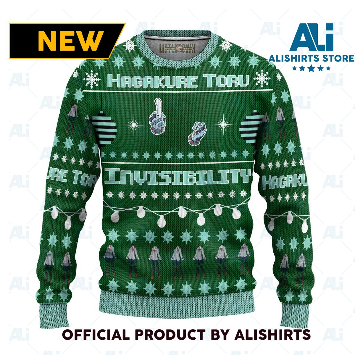 Toru Hagakure Anime Ugly Christmas Sweater Custom My Hero Academia