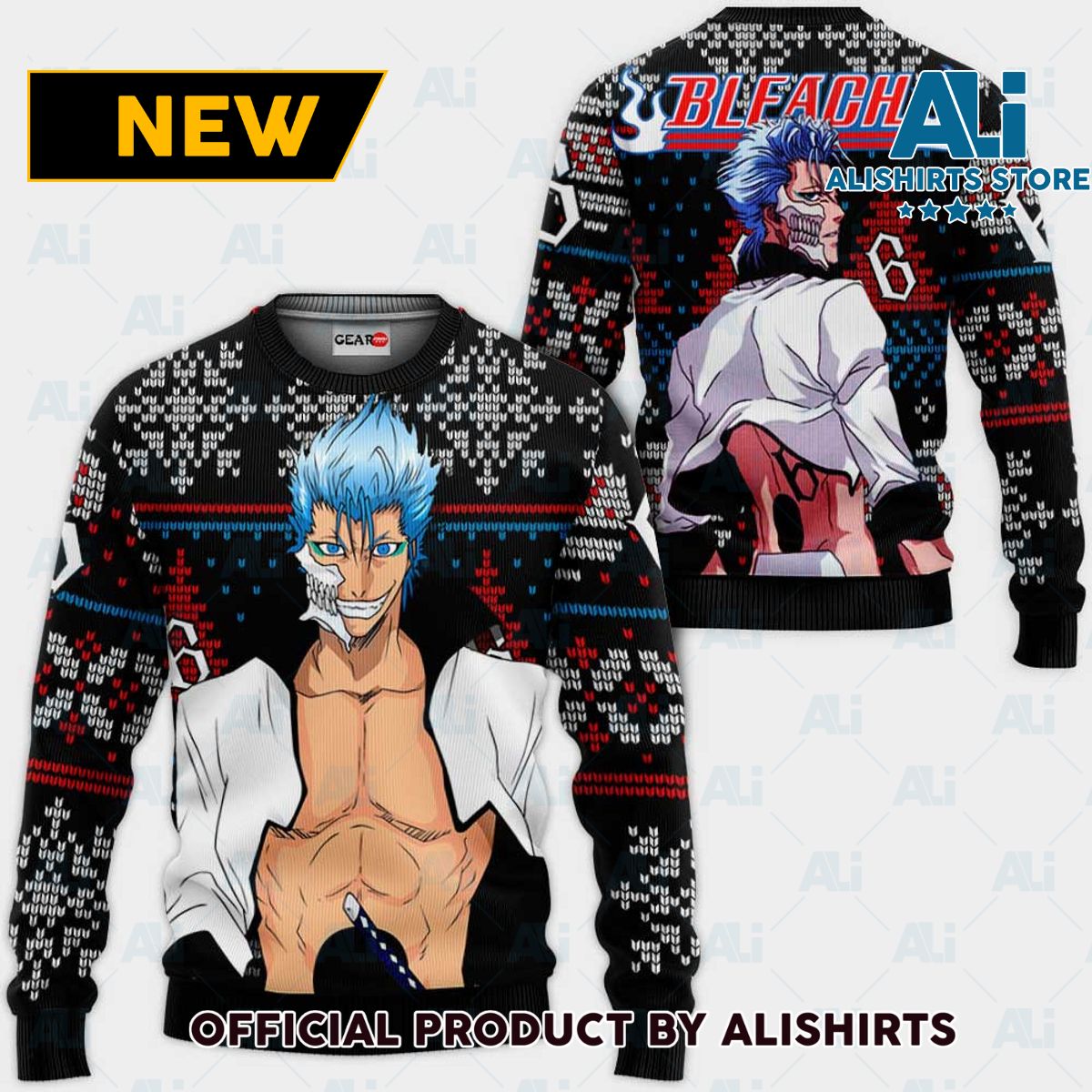 Grimmjow Jaegerjaquez Ugly Christmas Sweater Custom Anime Bl