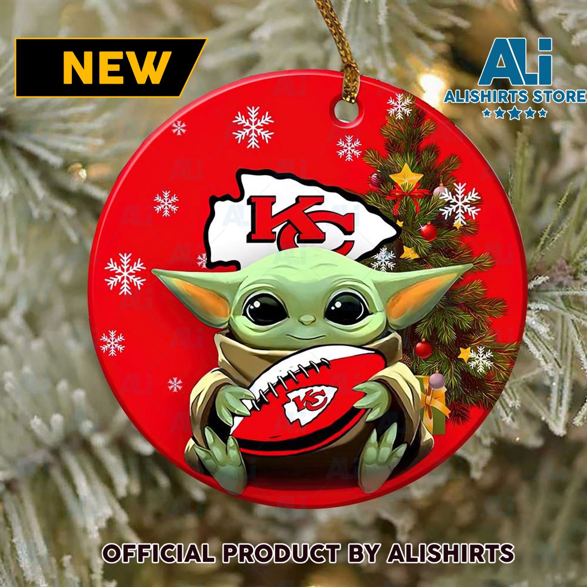 Kansas City Chiefs Baby Yoda NFL Football Ornaments 2022