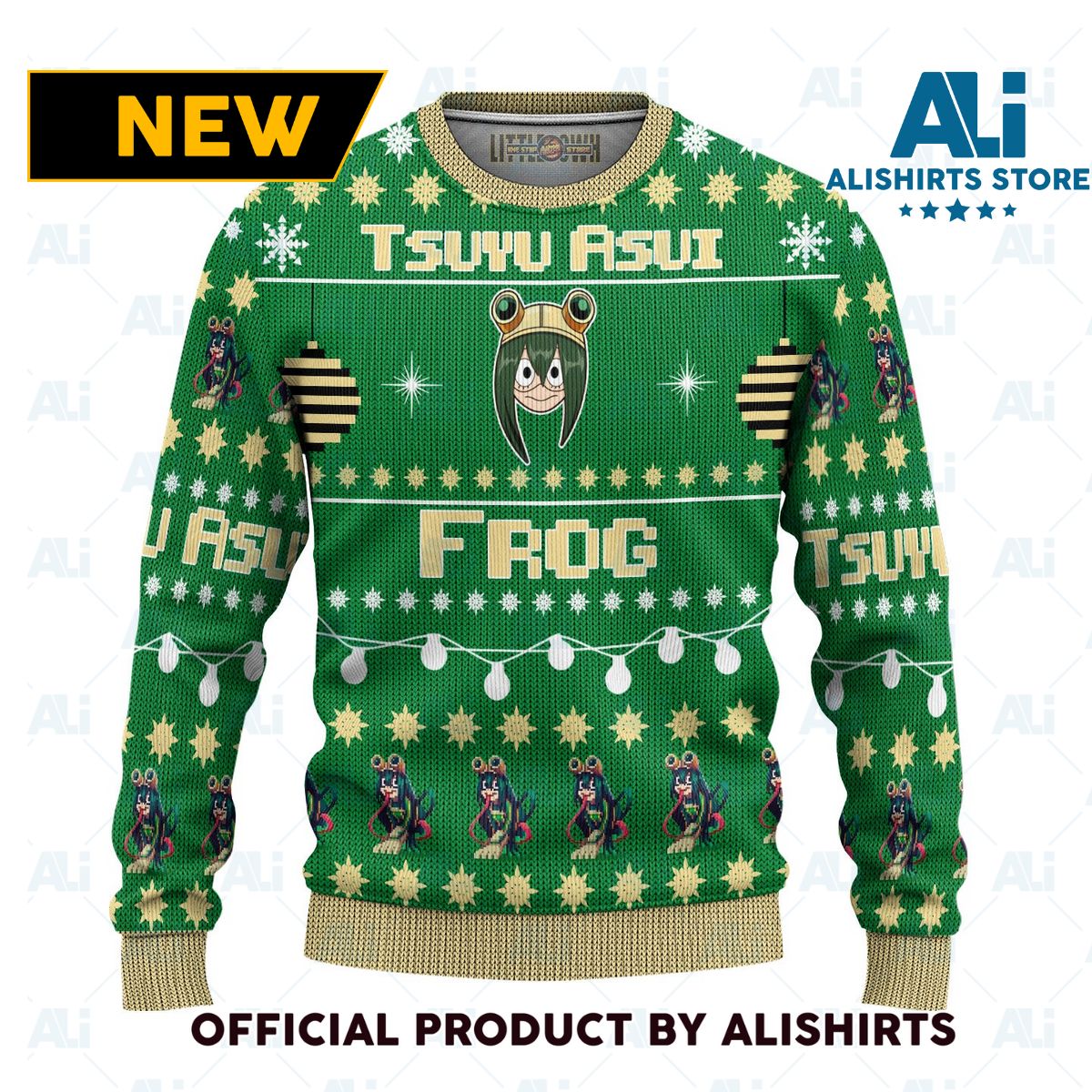 Tsuyu Asui Anime Ugly Christmas Sweater Custom My Hero Academia