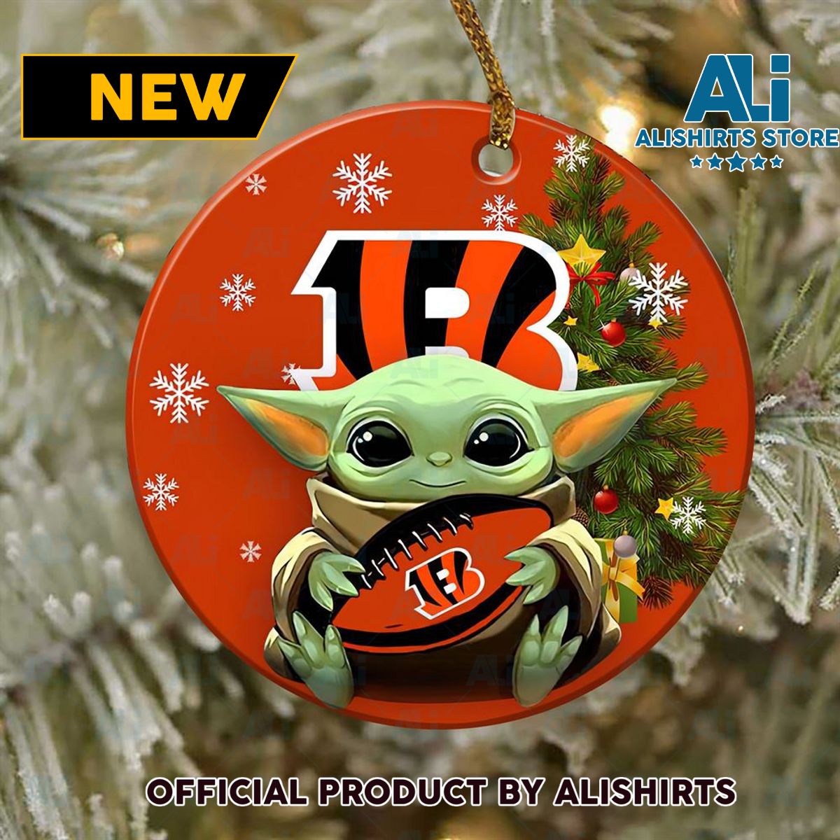 Cincinnati Bengals Baby Yoda NFL Ornaments 2022