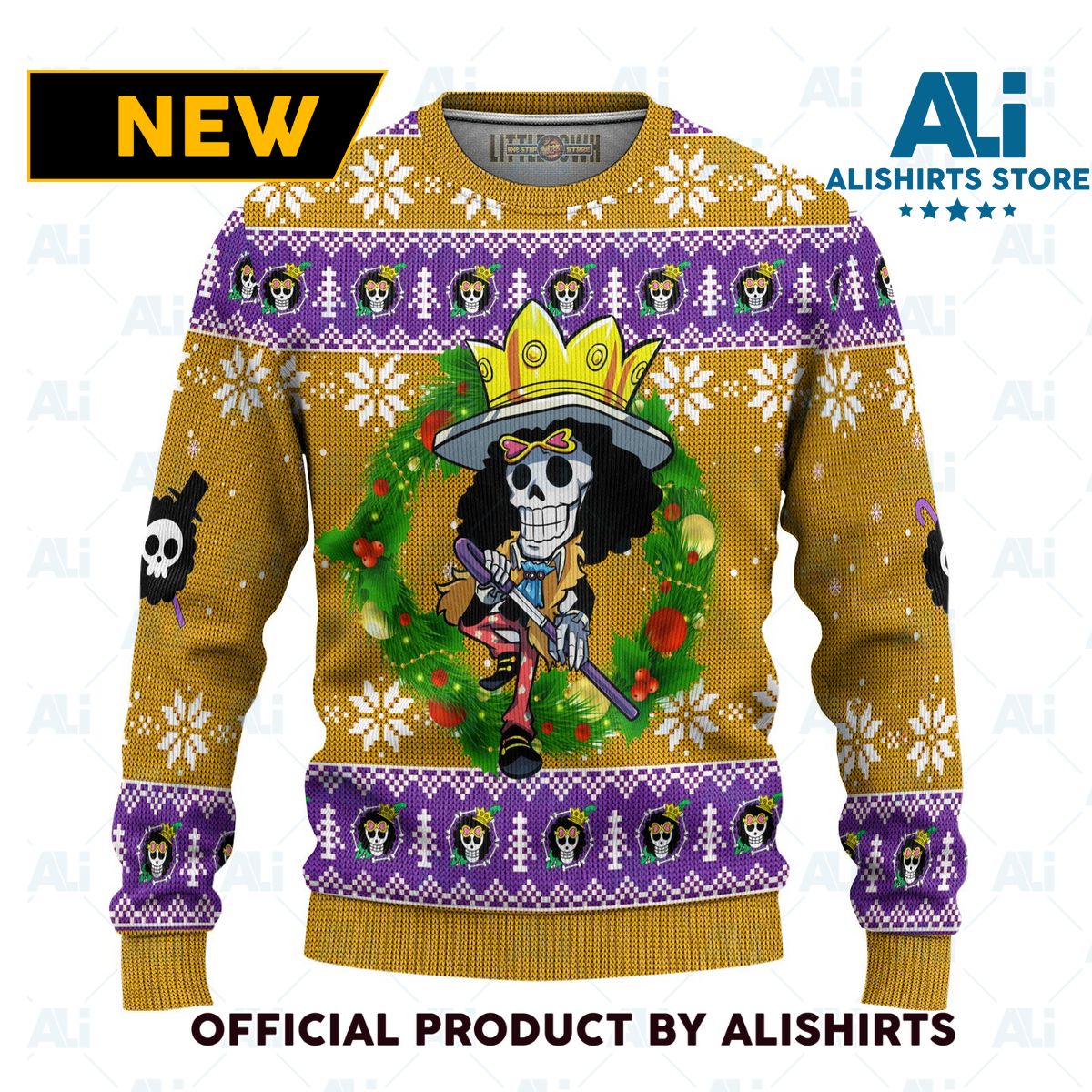 Brook One Piece Anime Ugly Christmas Sweater