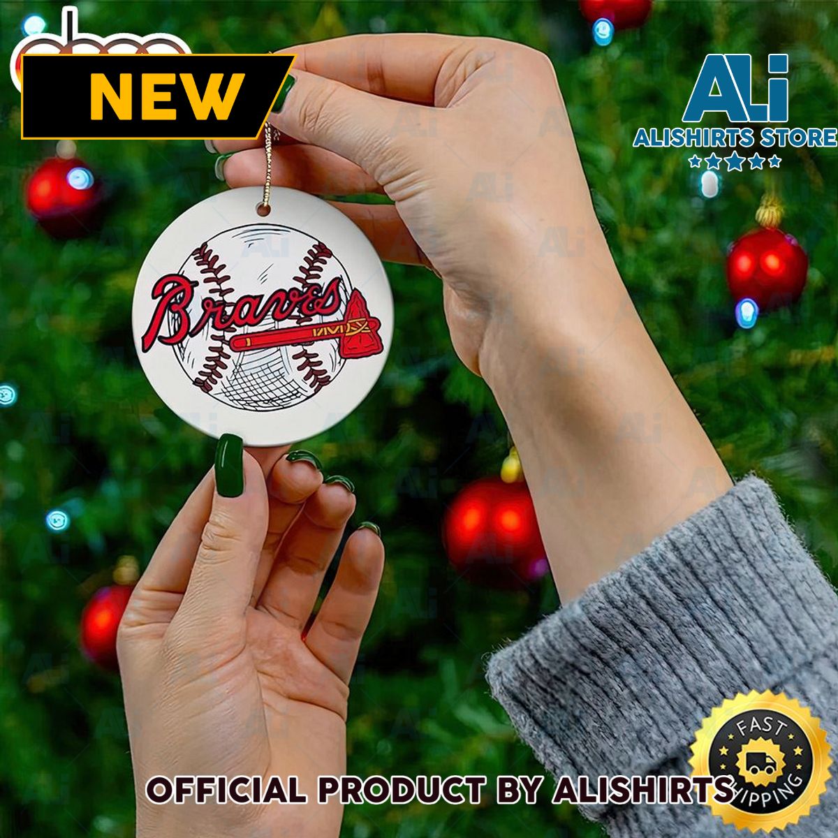 Atlanta Braves Christmas 2022 NFL Football Ornament