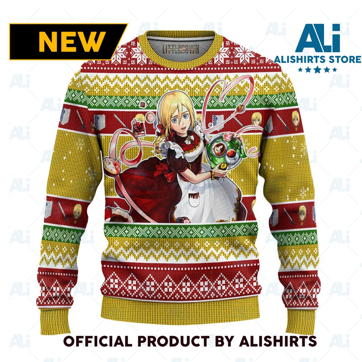 Historia Reiss Attack On Titan Anime Ugly Christmas Sweater