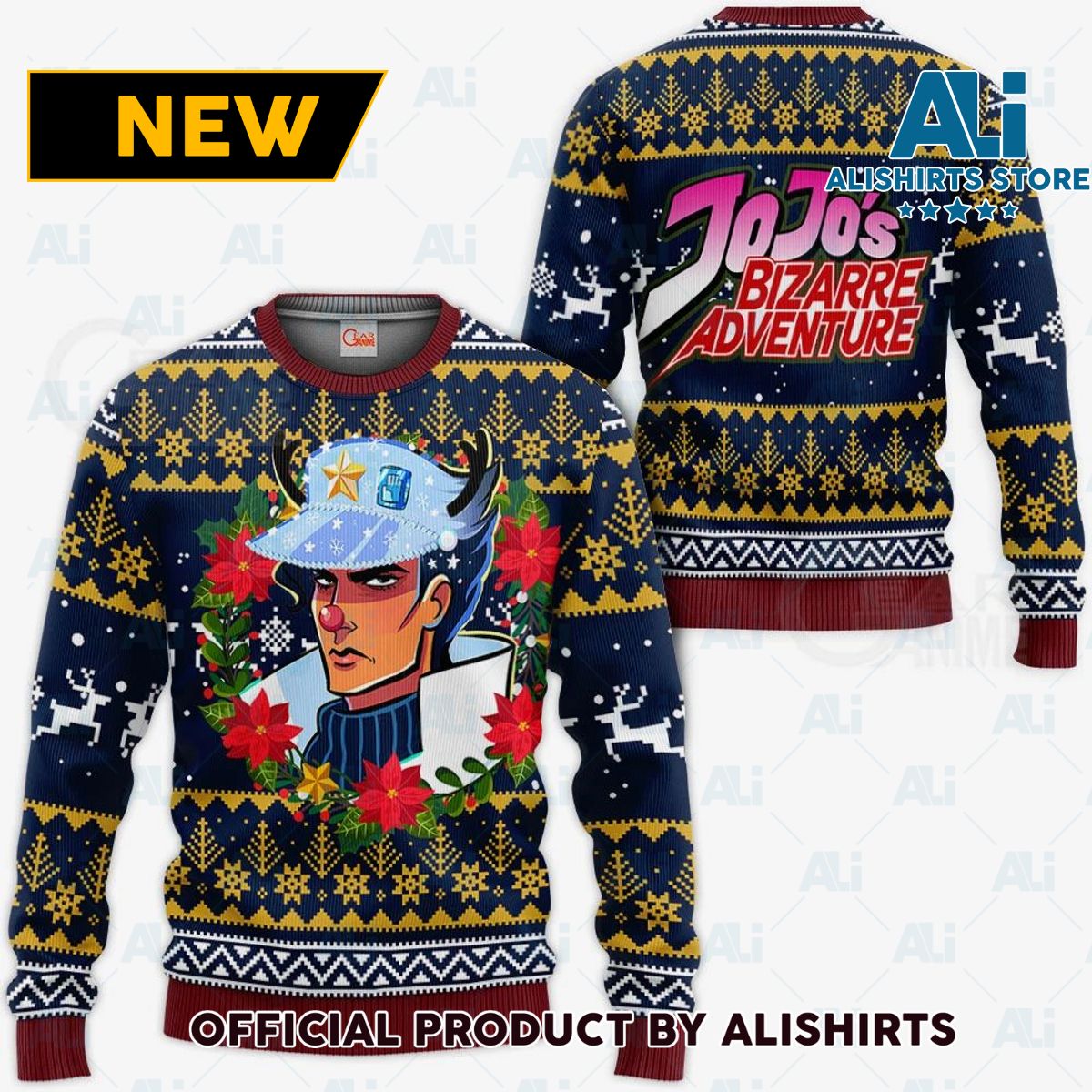 Jotaro Kujo Ugly Christmas Sweater JoJo‚Äôs Bizarre Adventure Anime