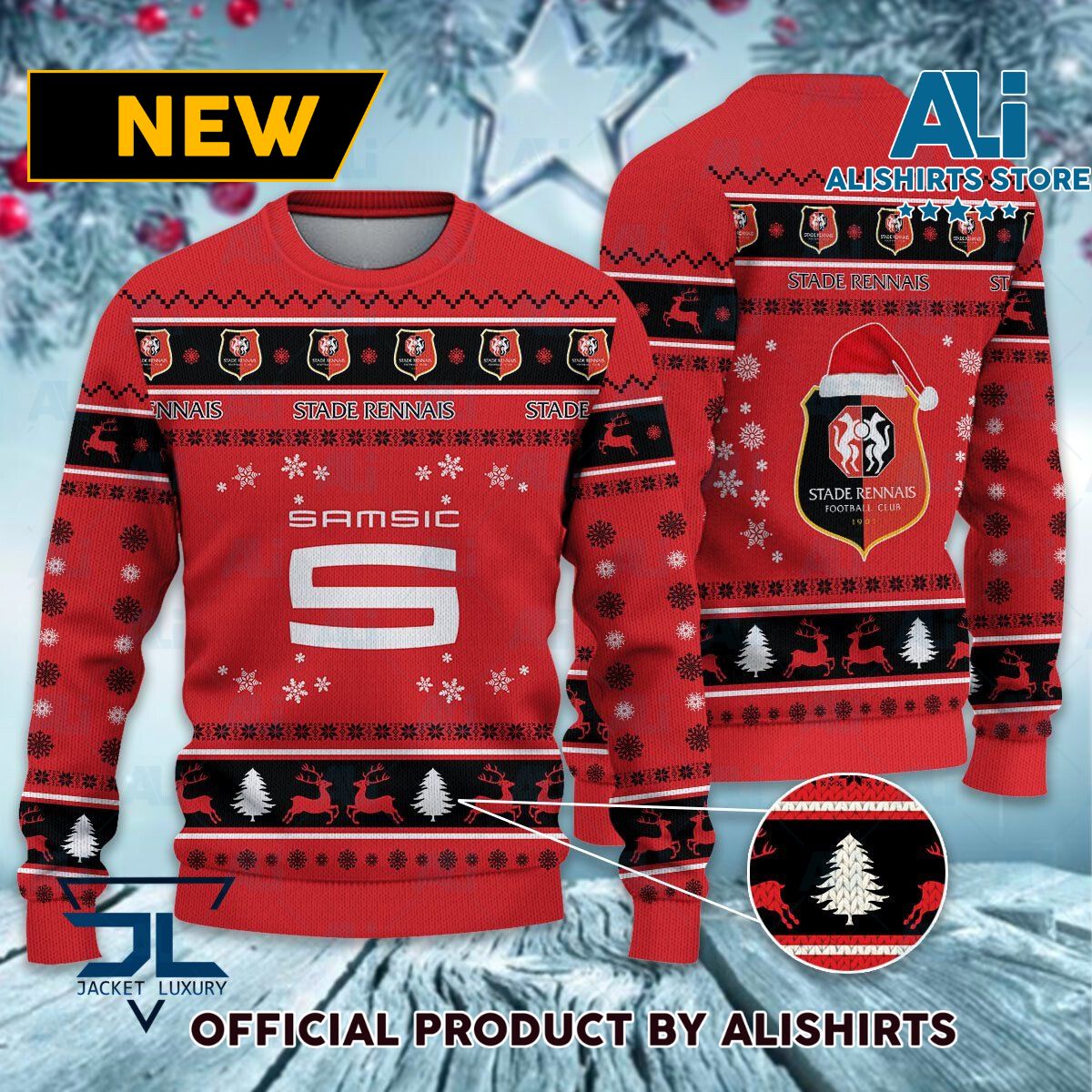 Stade Rennais F.C Ligue 1 Ugly Christmas sweater