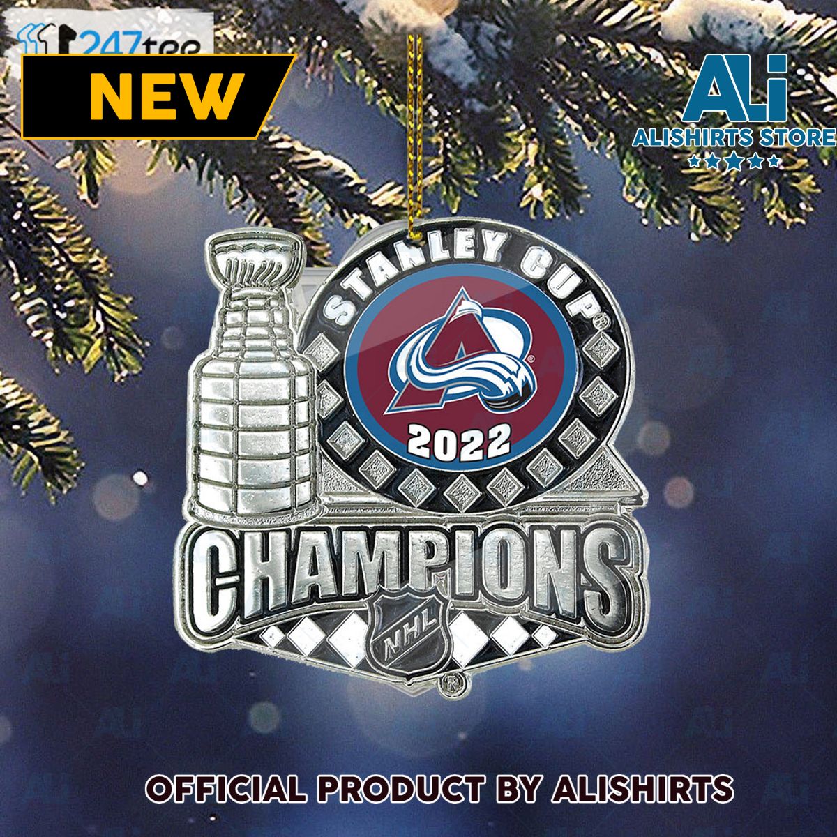 Colorado Avalanche 2022 Stanley Cup Champs Trophy Ornament