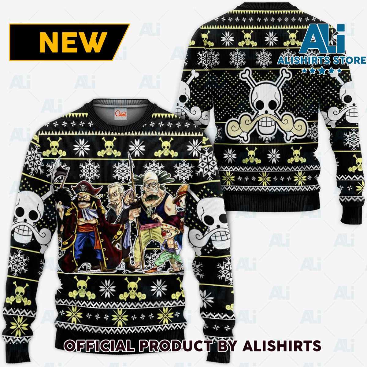 Roger Pirates Ugly Christmas Sweater Custom Anime One Piece