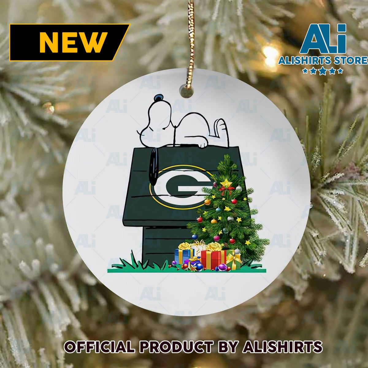 Green Bay Packers Snoopy NFL Football Ornaments 2022