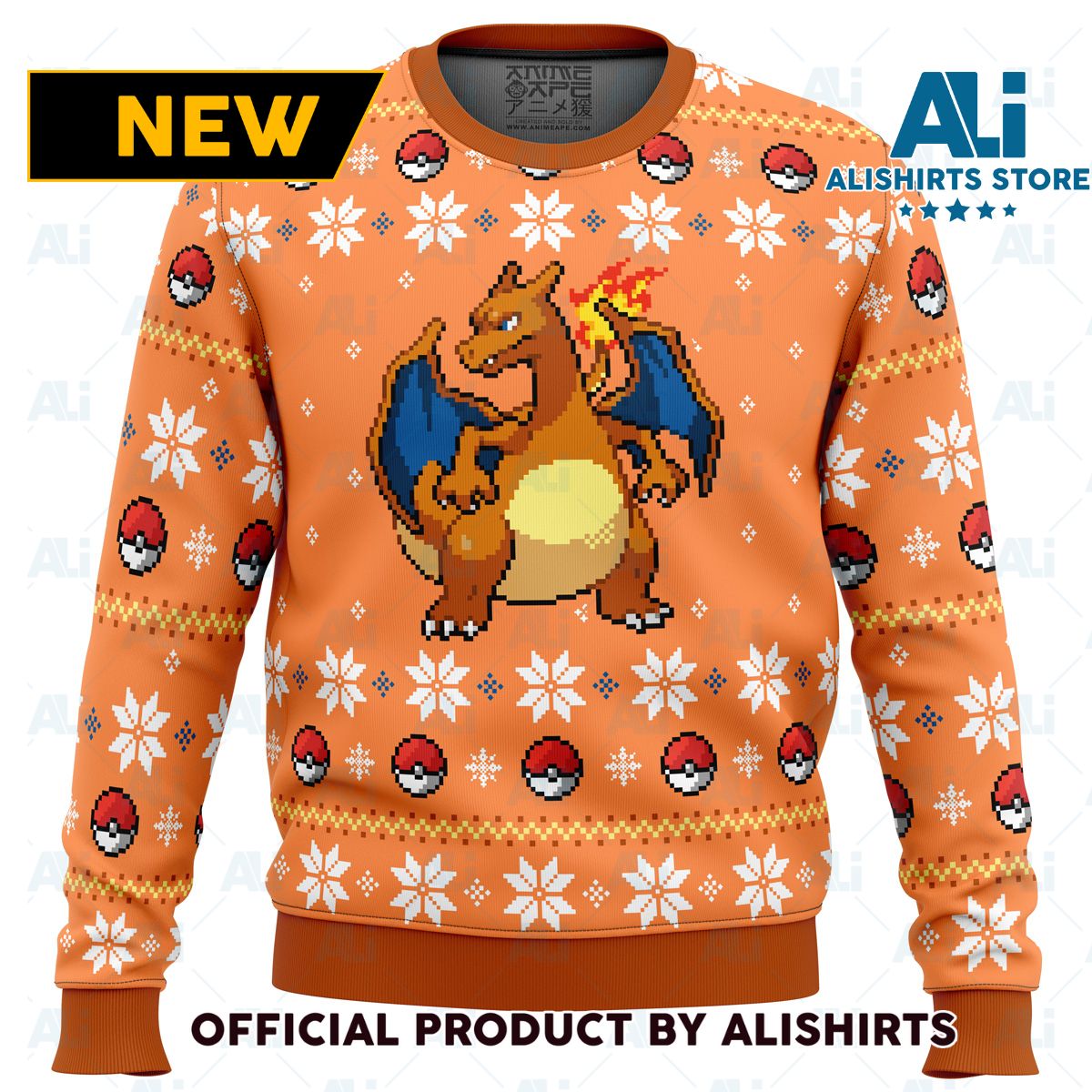 Pokemon Christmas Blaze Charizard Ugly Christmas Sweater