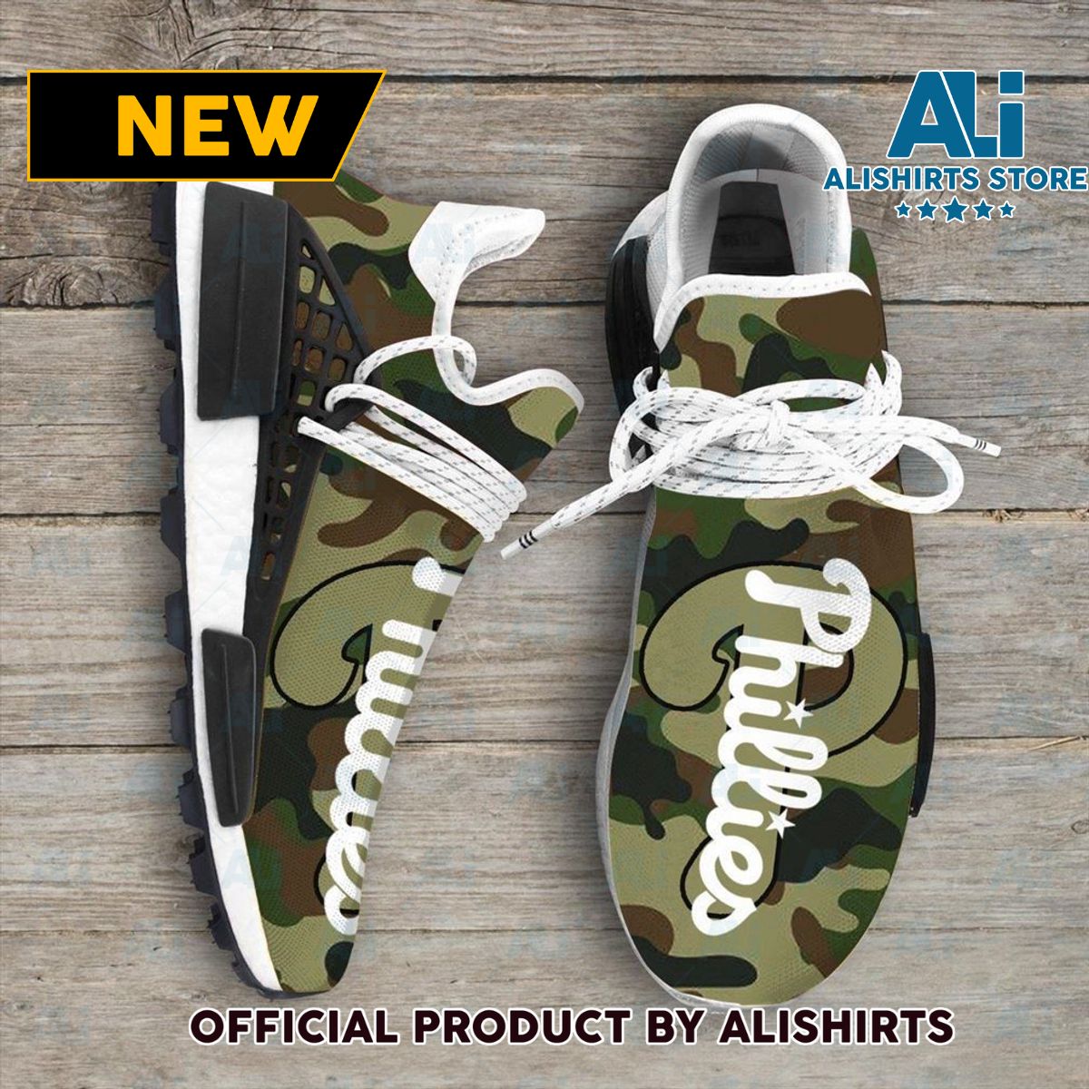 Camo Camouflage Philadelphia Phillies MLB Sport Teams NMD Human Race Adidas NMD Sneakers