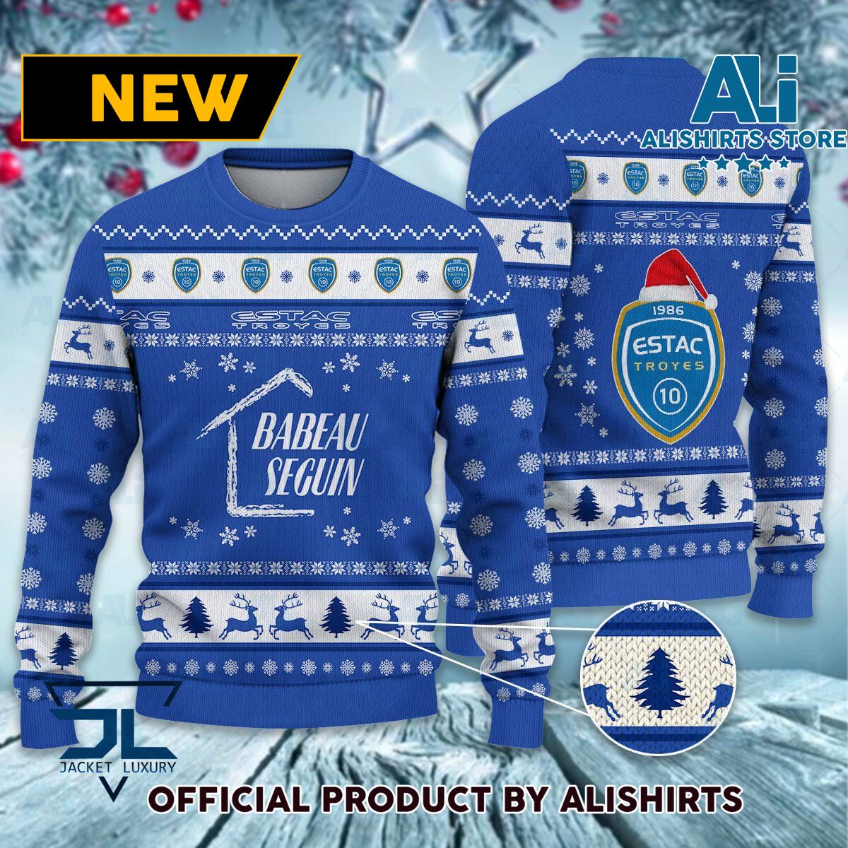 ESTAC Troyes Ligue 1 Ugly Christmas sweater