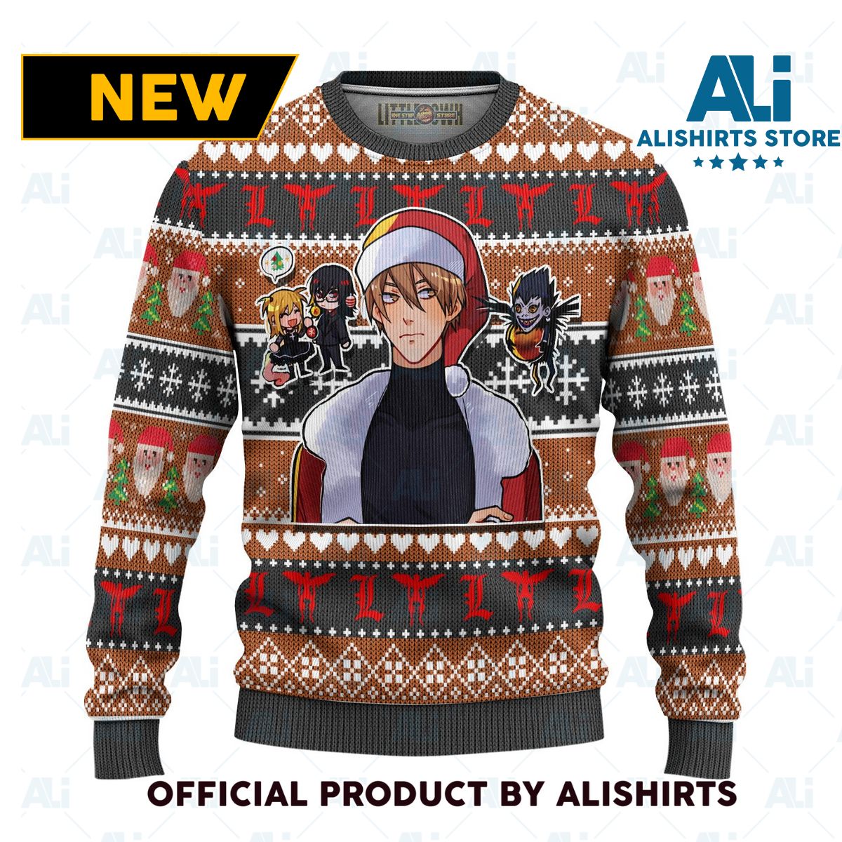 Light Yagami Anime Ugly Christmas Sweater Custom Death Note