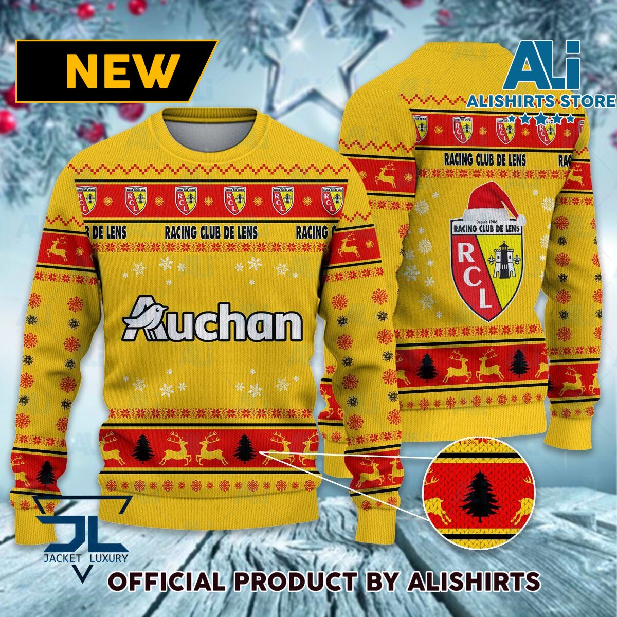 Racing Club de Lens Ligue 1 Ugly Christmas sweater