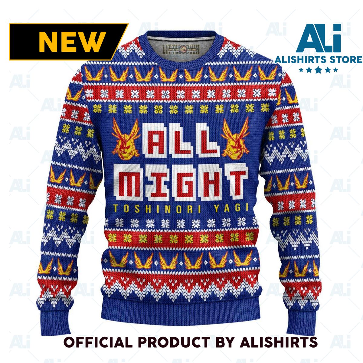 All Might Ugly Christmas Sweater My Hero Academia Anime