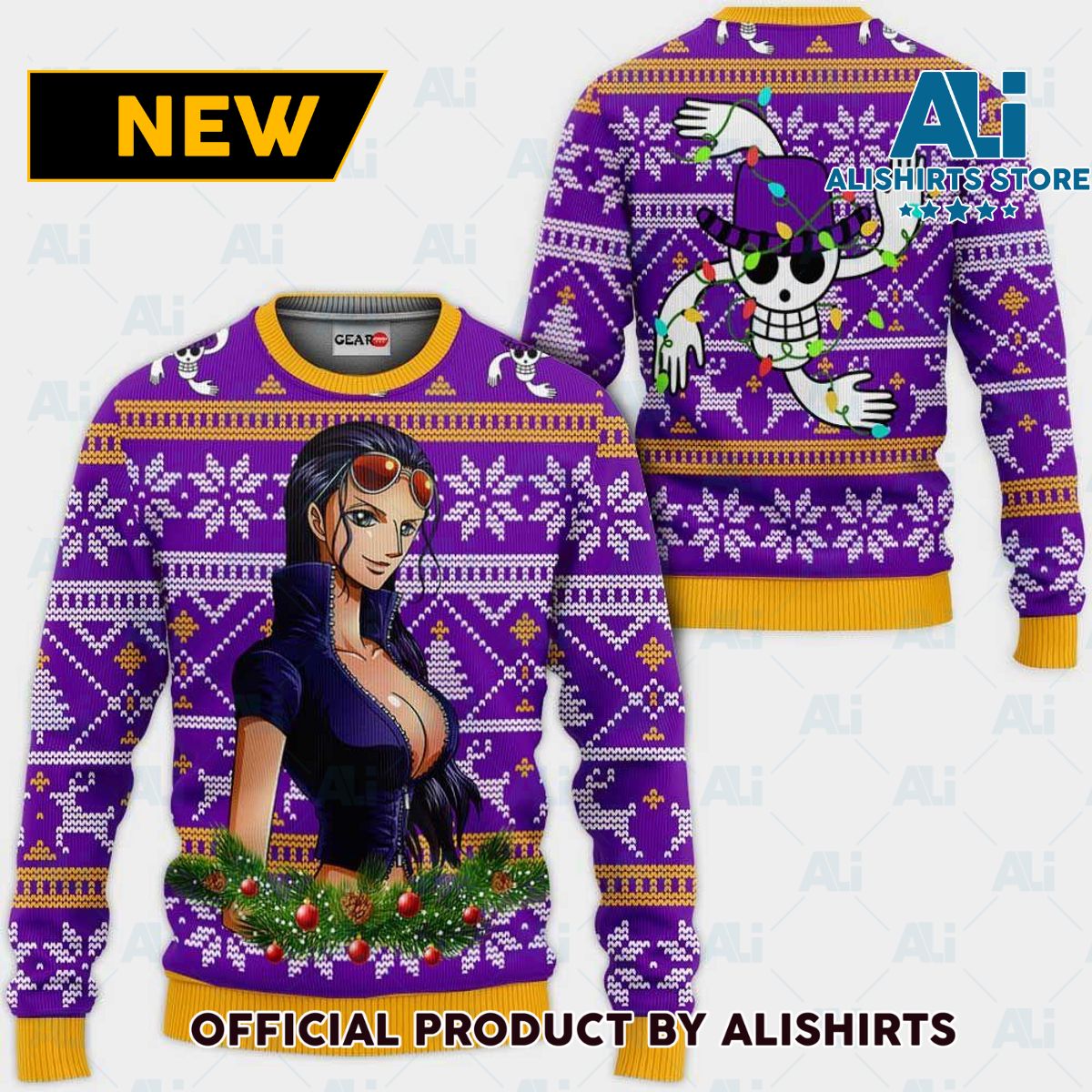 Nico Robin Ugly Christmas Sweater Custom One Piece Anime