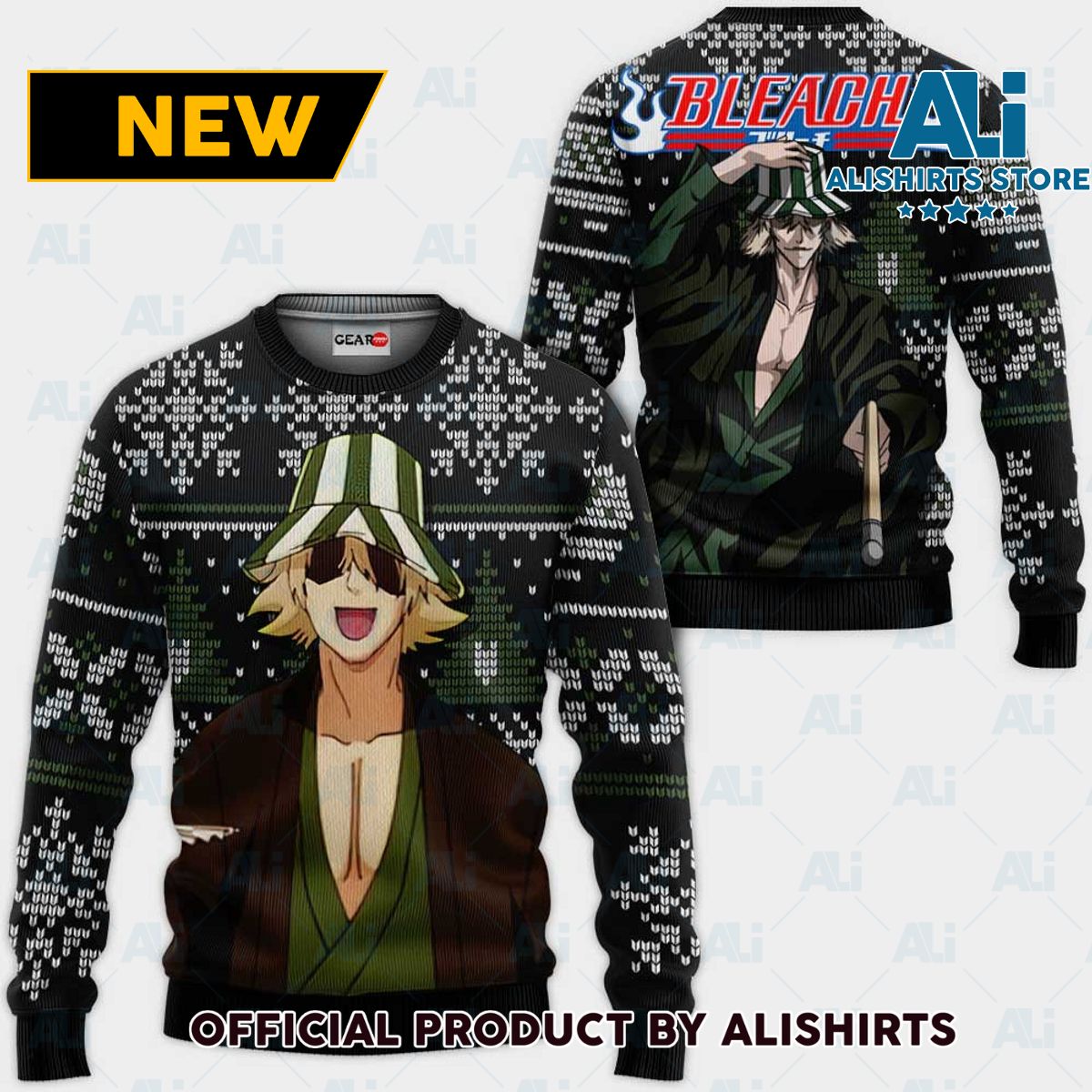 Kisuke Urahara Ugly Christmas Sweater Custom Anime Bl