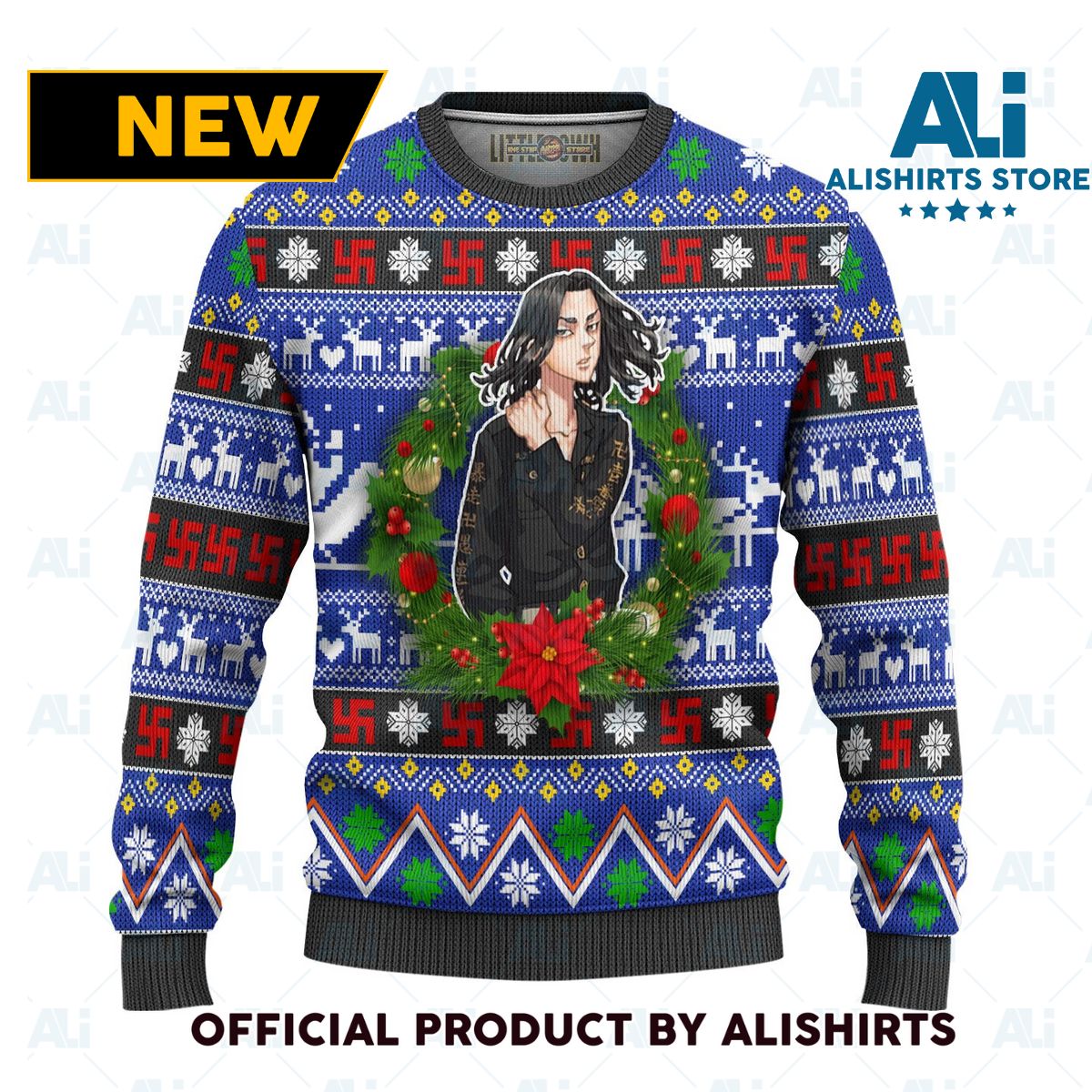 Keisuke Baji Anime Ugly Christmas Sweater Custom Tokyo Revengers