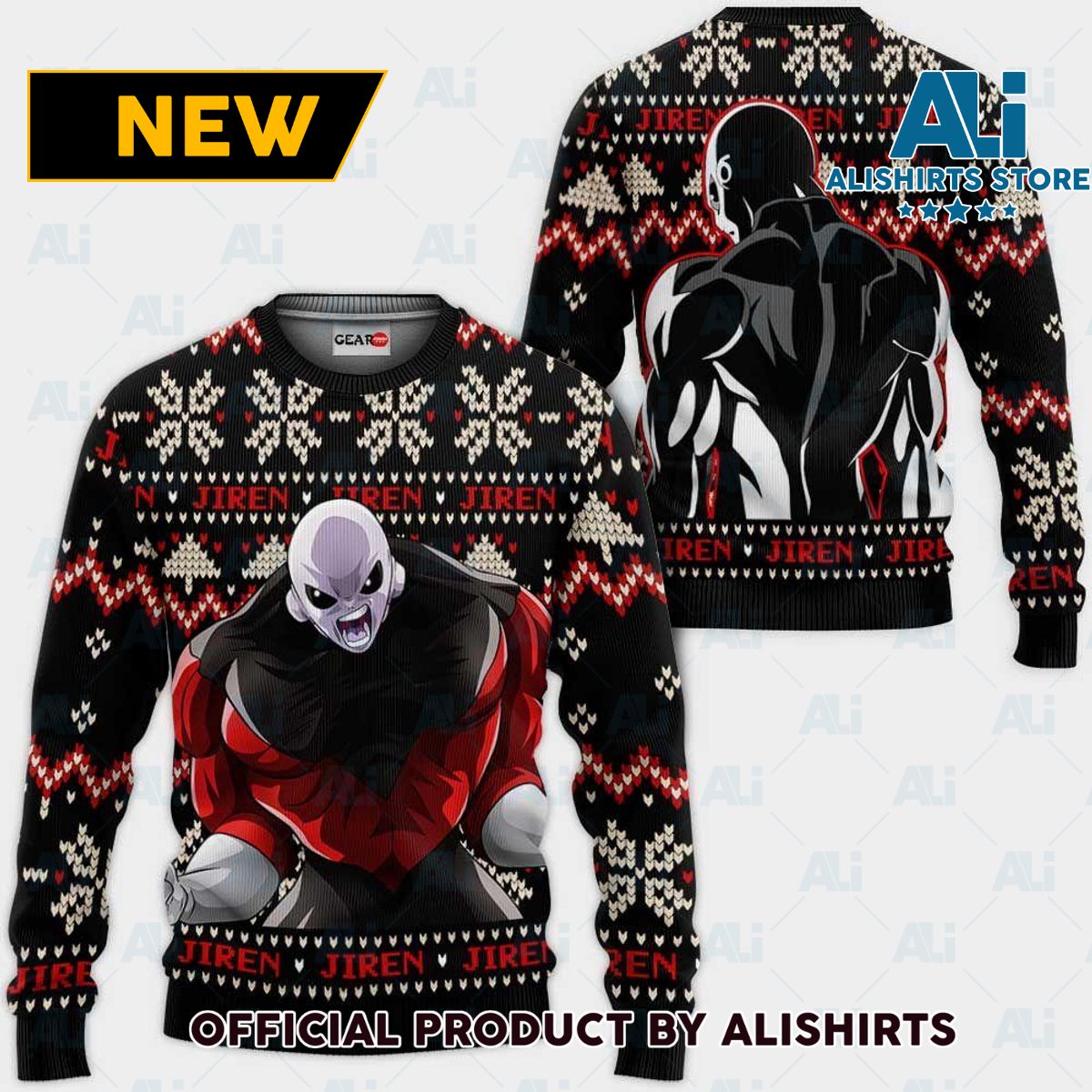 Jiren Ugly Christmas Sweater Custom Anime Dragon Ball