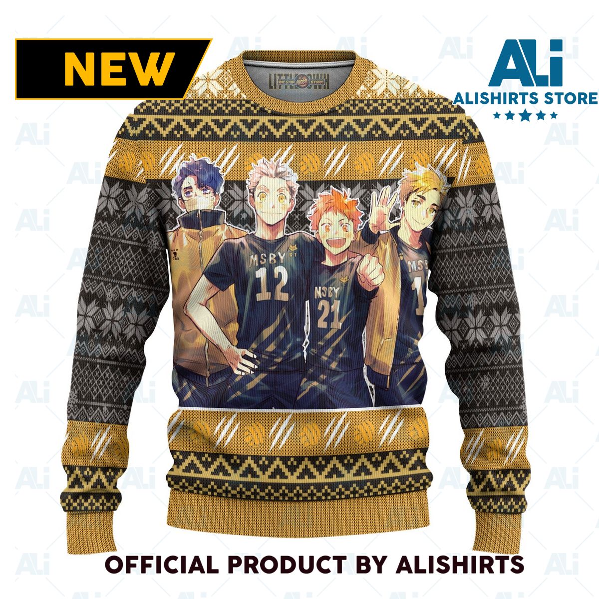 Msby Black Jackal Ugly Christmas Sweater Haikyuu Anime