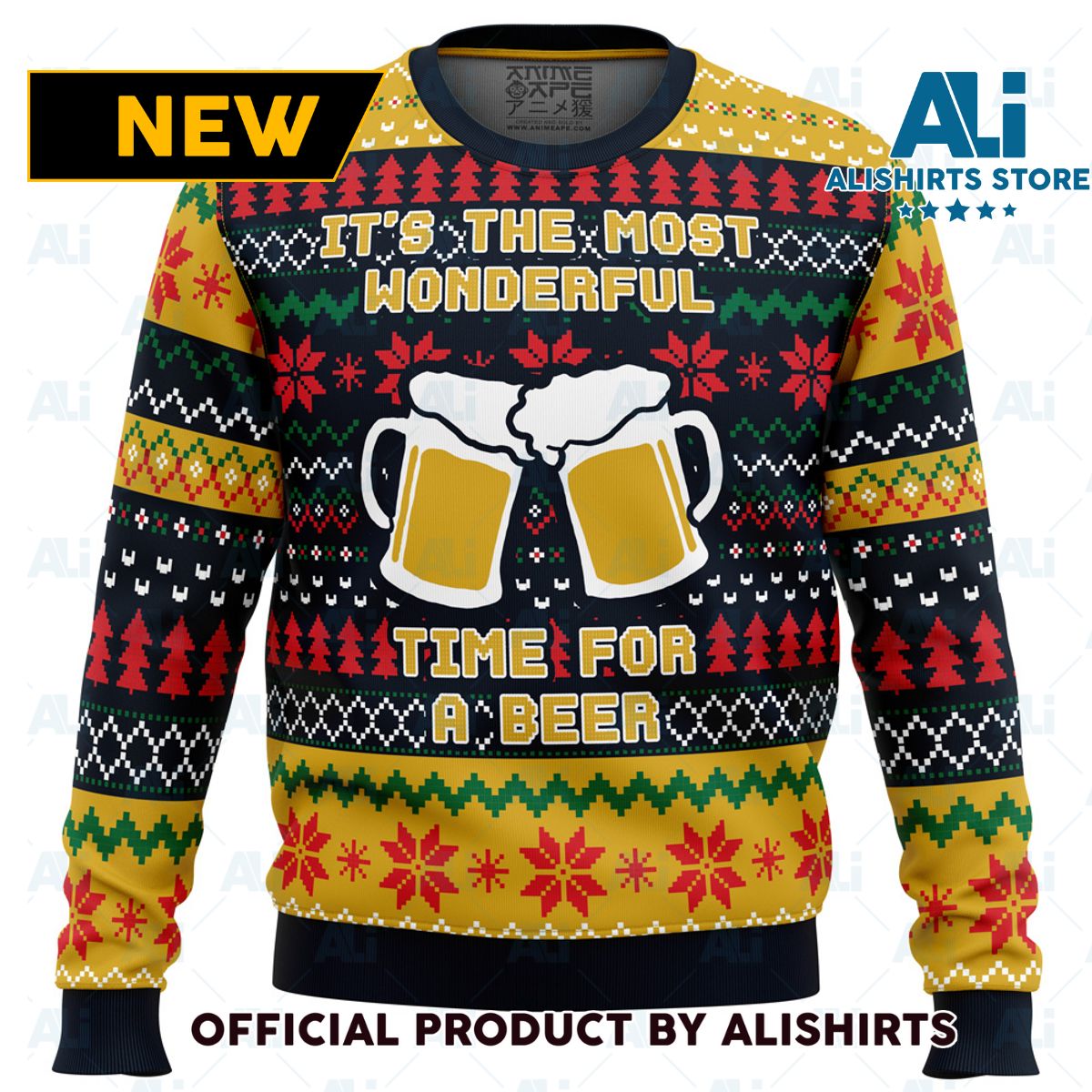 Its The Most Wonderful Time For A Beer Parody Ugly Christmas Sweater