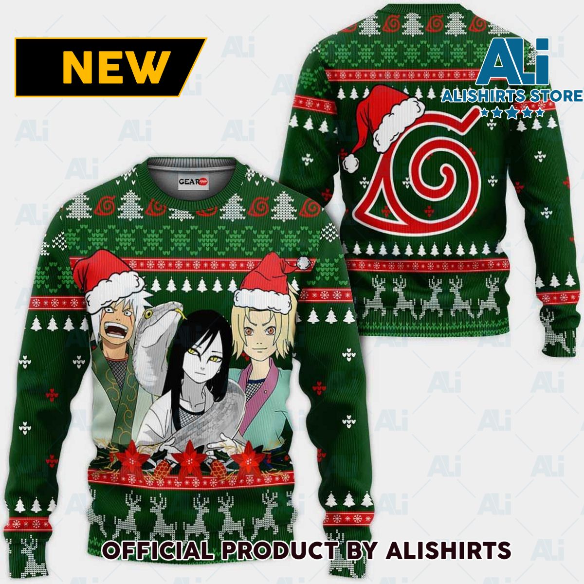 Konoha Team Sannin Ugly Christmas Sweater Custom Nrt Anime