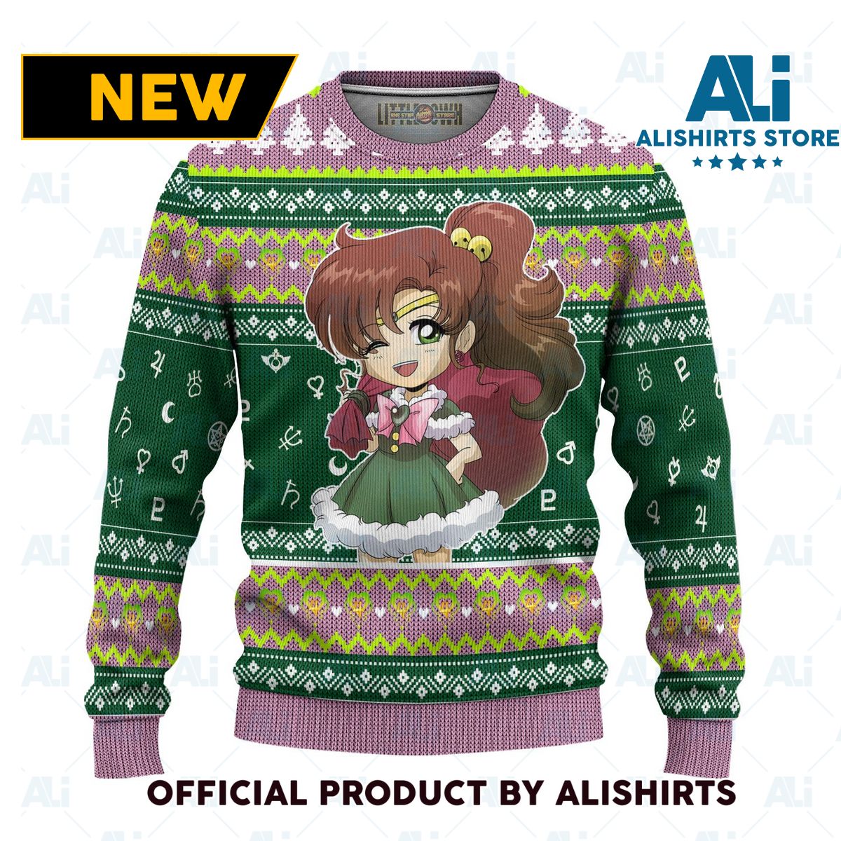 Sailor Jupiter Ugly Christmas Sweater Sailor Moon Anime