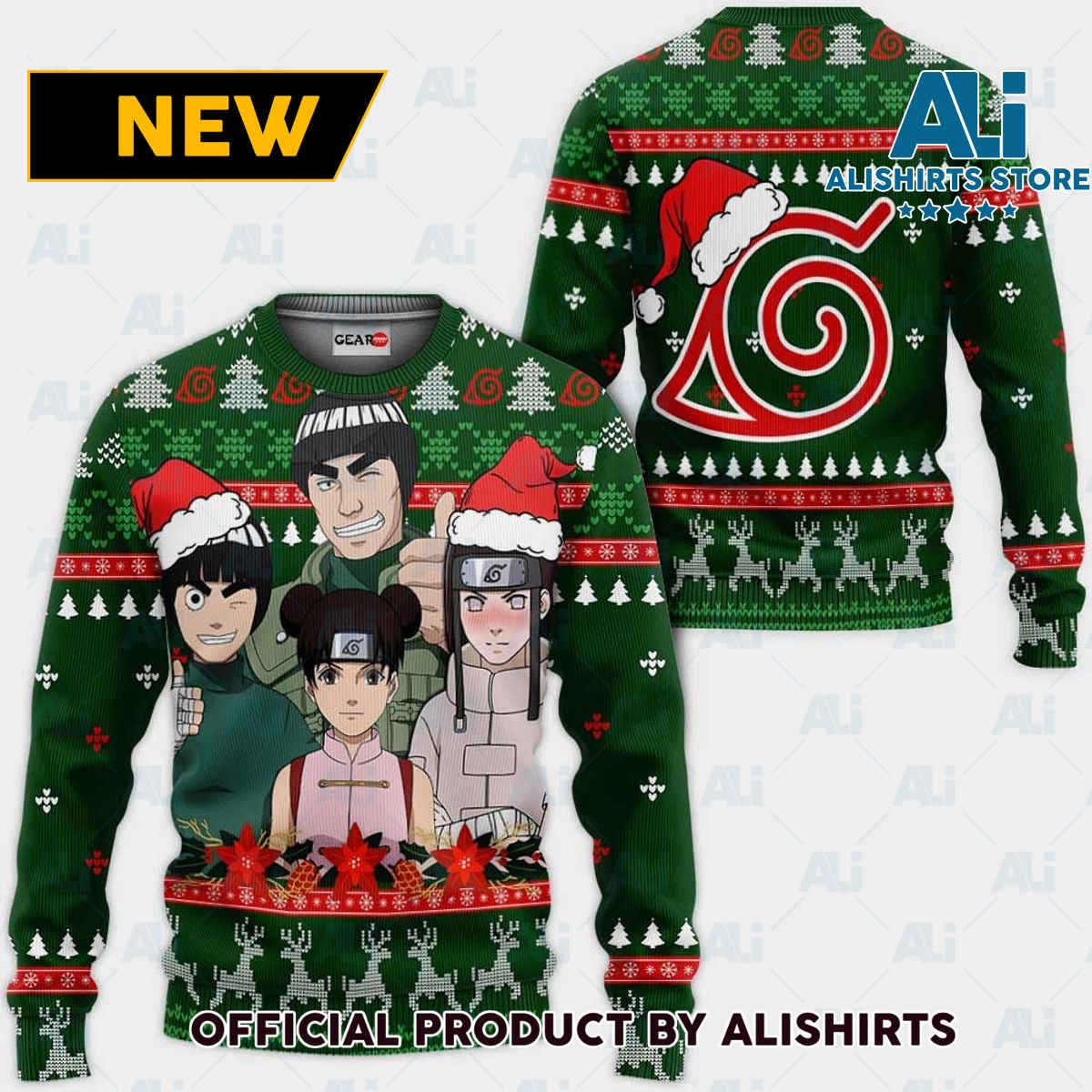 Konoha Team Guy Ugly Christmas Sweater Custom Nrt Anime