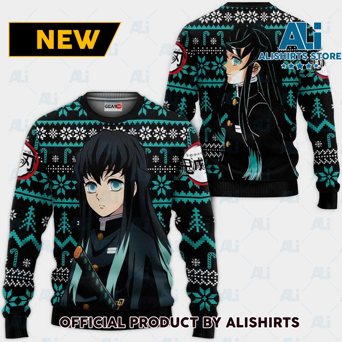 Muichiro Ugly Christmas Sweater Custom Anime Kimetsu