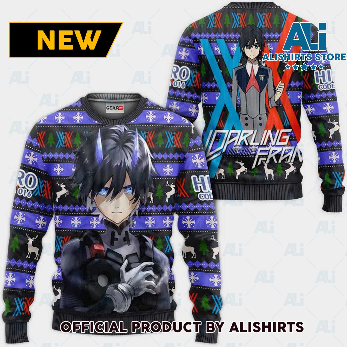 Hiro Code 016 Ugly Christmas Sweater Custom Anime Darling In The Franxx