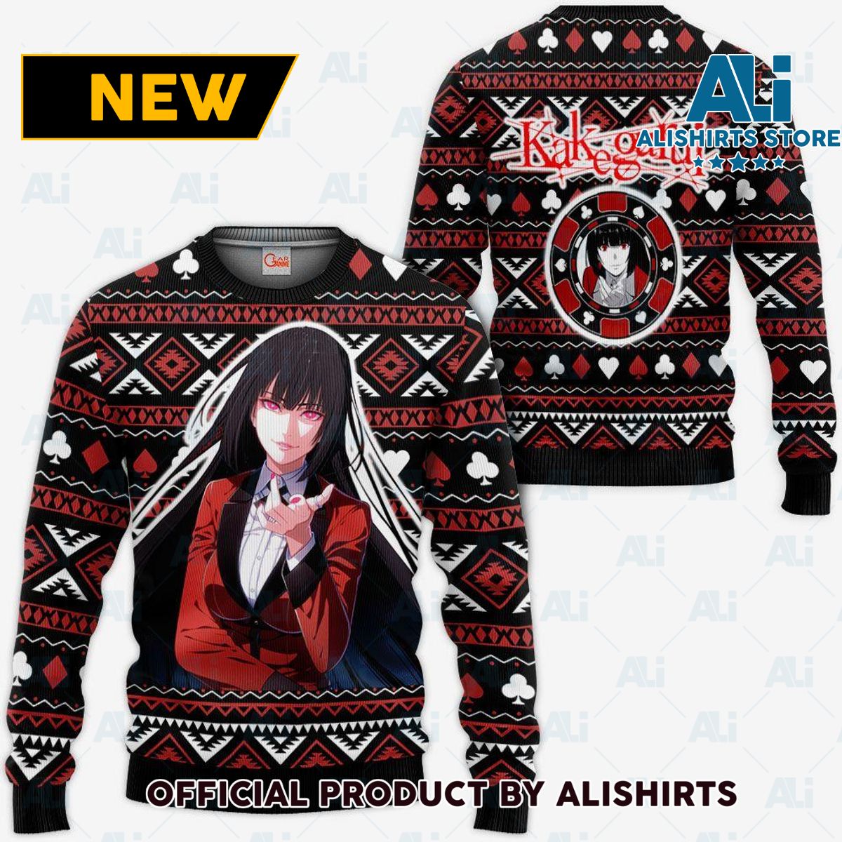 Yumeko Ugly Christmas Sweater Custom Anime Kakegurui