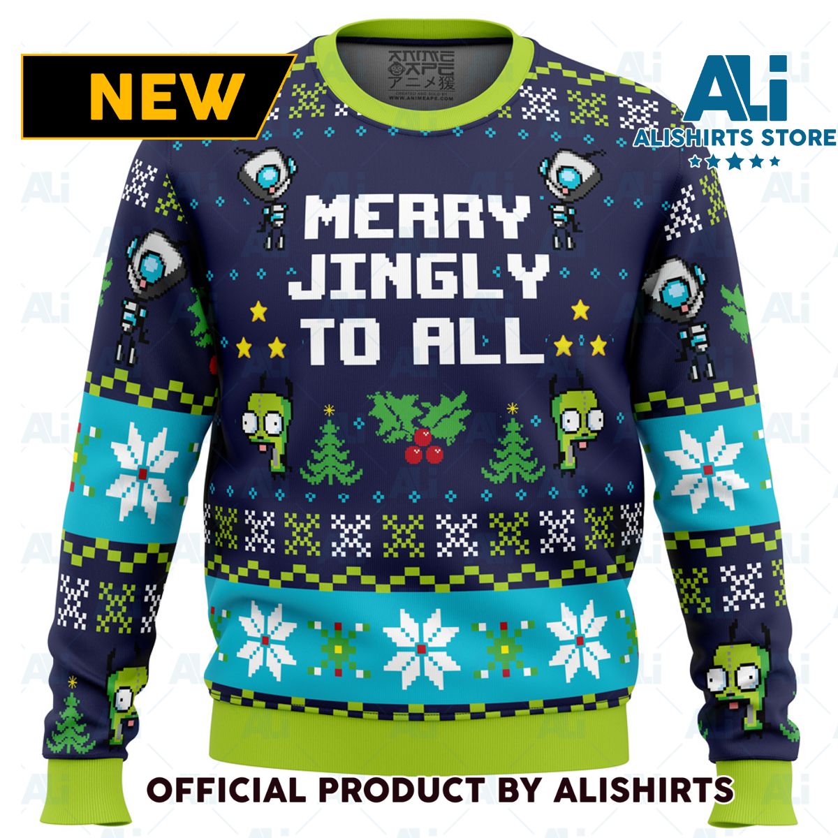 Merry Jingly Invader Zim Ugly Christmas Sweater