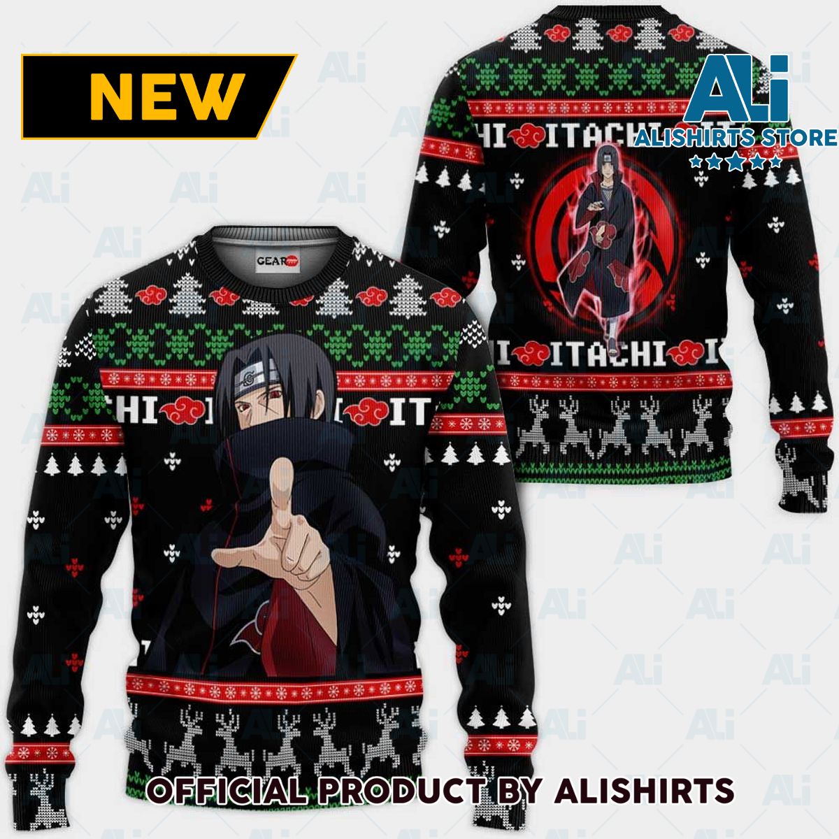 Akatsuki Itachi Ugly Christmas Sweater Custom Nrt Anime