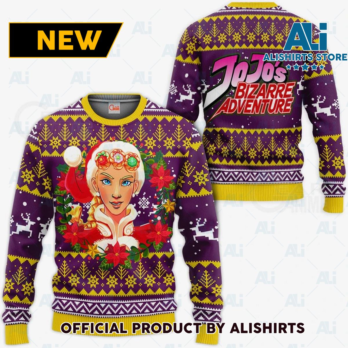 Giorno Giovanna Ugly Christmas Sweater JoJo‚Äôs Bizarre Adventure Anime